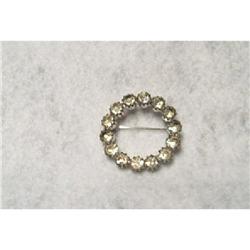 Jewelry-Crystal Rhinestone Circle Brooch #890771