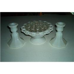 Platonite Lacy Bowl-Frog-Candle Holders #890819