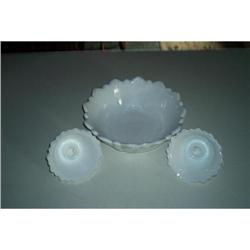 Wild Rose Bowl And Matching Candle Holders #890820