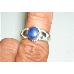 Sterling Silver 925 Ring with Blue Glass #890821