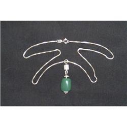 Jewelry-Sterling Silver Chain/ Polished Stone #890829