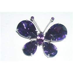 Jewelry-Large Amethyst Rhinestone Butterfly #890834