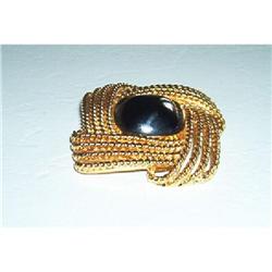 Jewelry-Trifari Black Onyx Brooch #890845