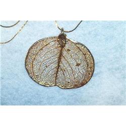 10KT  12 inch Chain with 10KT Pumpkin Pendant #890858