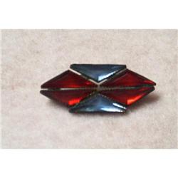 Jewelry-Ruby Red & Blue C-Clasp Brooch/Pin #890860