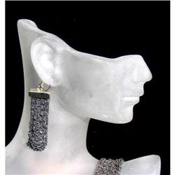 Designer Sterling Silver handmade Knit Earrings #891452