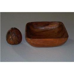 Teakwood Handcarved Bowl & Incense Burner #904386