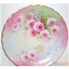 Image 1 : HP Pink Roses Limoges Plate, Artist Signed #904615