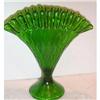 Image 1 : Green Footed Depression Glass Fan Vase #904658