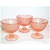 Image 1 : Three Pink Crackle Footed Depression Sherbets #904787