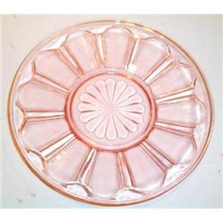 Three Pink Colonial Knife and Fork Glass Plates #904819