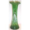 Image 1 : Hand Painted and Hand Blown Green Fluted Vase #904866