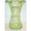 Image 1 : Large Green Flared Depression Glass Vase #904867