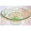 Image 1 : Wheel Cut Green Depression Footed Compote #904880
