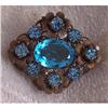 Image 1 : Art Nouveau Czech Bohemia Aqua Glass Paste #905118