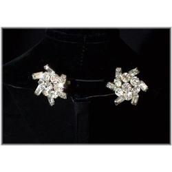 Earrings Weiss Signed Rhinestone #905120