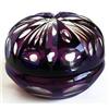 Image 1 : Bohemian Cut to Clear Amethyst Glass Powder Jar #918507