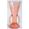 Image 1 : Pink Depression Glass Handled Twist 8 in Vase #918518