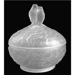 PARAKEETS Frosted Crystal Glass Powder Jar #918527