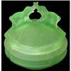 Kissing Elephants Green Satin Glass Powder Jar #918564