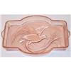 Image 1 : Empress Bird Pink Pressed Glass Vanity Tray #918634