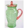 Image 1 : Green Pink Elegant Depression Glass Pitcher  #918706