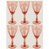 Image 1 : Pink Elegant Depression Glass Goblet Set (6) #918770