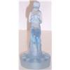 Image 1 : Blue Depression Glass Seated Lady Flower Frog  #918792