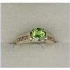 Image 1 : 14K Yellow Gold Peridot & Diamond Ring #923058