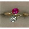 Image 1 : Unique Ruby & Diamond Bypass Ring #923069