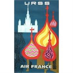AIR FRANCE URSS J. COLIN ORIGINAL Poster 1962 #923074