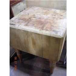 Primitive Huge Butcher Block Early 1900s #923129