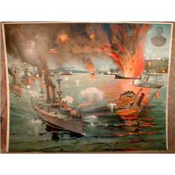 Span-Amer War POSTER Battle Santiago de Cuba   #923212