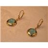 Image 1 : Estate 14K Gold Peruvian Opal Diamond Earrings #923311