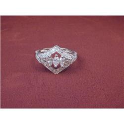 Estate 14K WG White Gold Diamond Filigree Ring #923560