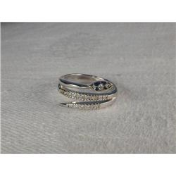 Estate 14K WG White Gold Diamond Snake Ring #923561