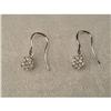Estate 14K WG Gold Pave Diamond Drop Earrings #923577