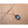 Estate 14K WG Diamond Topaz Sapphire Pendant #923586