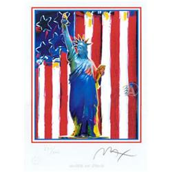 RARE! PETER MAX UNITED WE STAND LIBERTY SIGNED! #923632