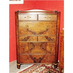 616 Art Deco Burle Walnut High Dresser #933161