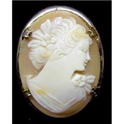 Carved SHELL CAMEO Brooch #933396