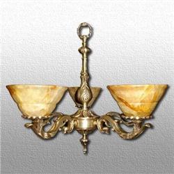 Alabaster and casted bronze chandelier #933859