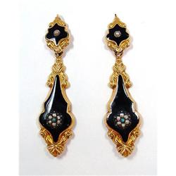 18Kt. Gold Day and Night Earrings #934029