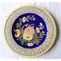 Pair of Zsolnay Chrysanthemum Platters #934030