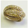 Image 1 : Yellow Gold Roll Ring with Diamonds.  #934048