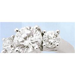 2 carat PLATINUM DIAMOND RING 3 stone natural #934263