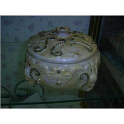 Antique Majloica Covered Soap Box #934265