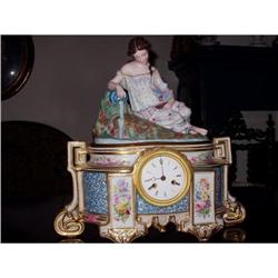  Chantilly Old Paris porcelain bisque clock #934268