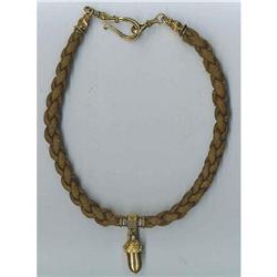 Victorian mourning sentimental hair necklace #934280