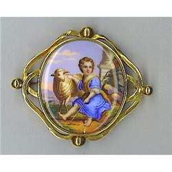 Louis Philippe French  Old Paris gold brooch #934282